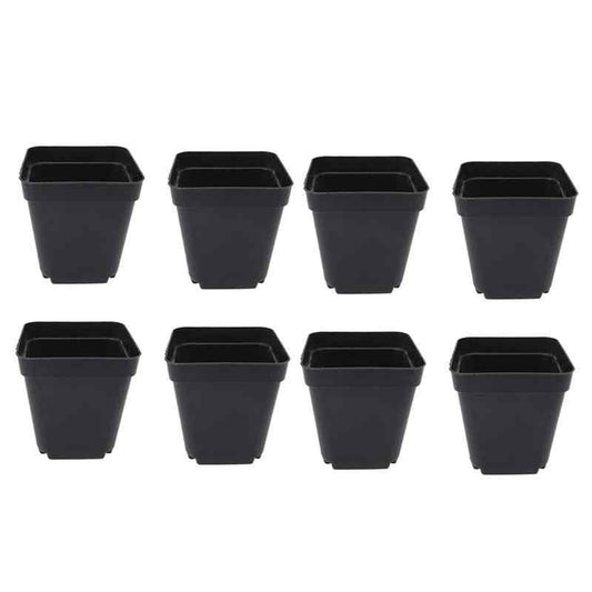 4x4 Inch Plastic Pots Set of 100 for Seedlings, Flowering & Herb Plants