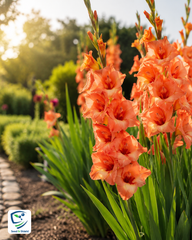 Gladiolus Orange Bulb Fiery Spikes of Vibrant Blooms