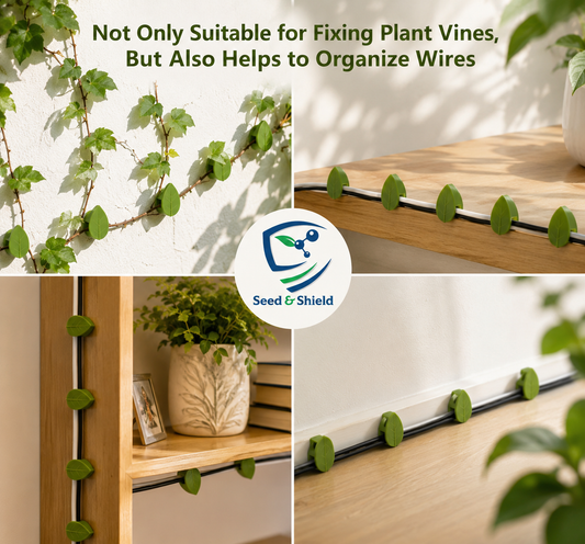 Leaf-Shaped Wall Mounting Adhesive Clips – Self-Adhesive Cable & Plant Vine Organizer
