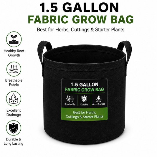 CompactGrow Fabric Bag  1.5 Gallon Size for Herbs, Cuttings & Starter Plants