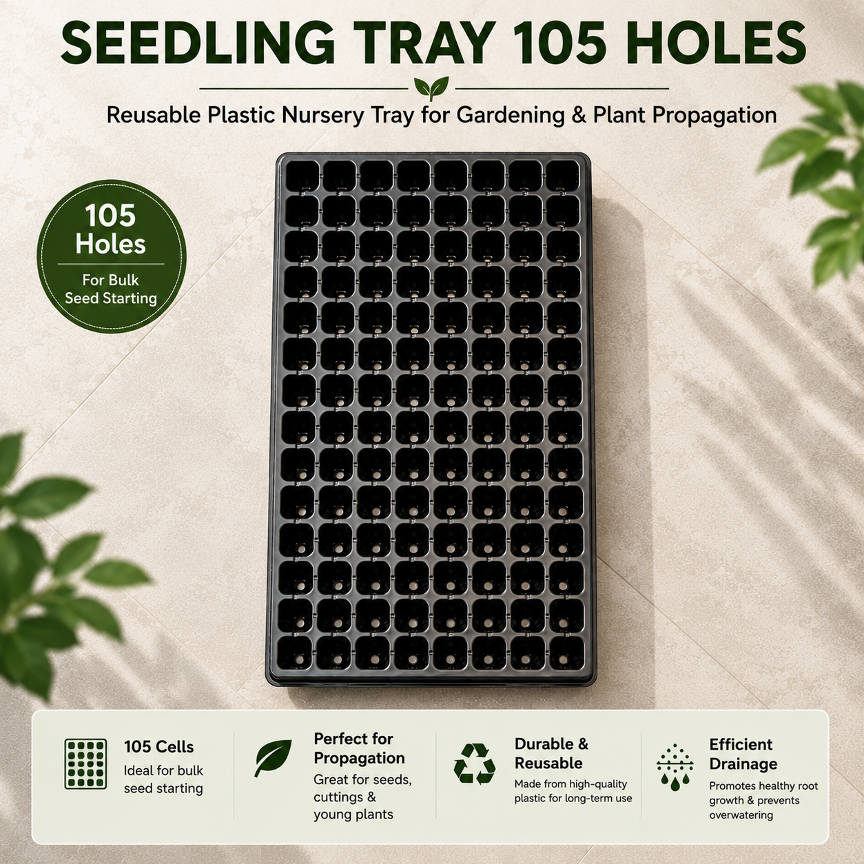 105-Hole Seedling Tray in Pakistan  High-Capacity Nursery Tray for Bulk Seed Starting