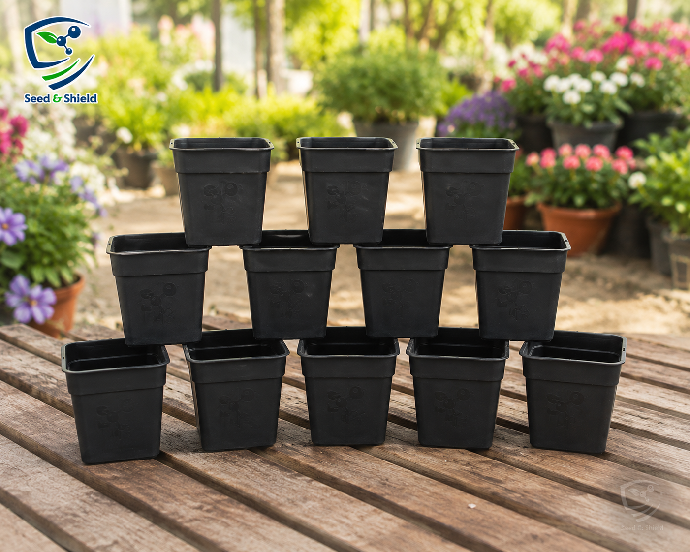 3x3 Inch Small Plastic Pots  Set of 12 for Seedlings or Flowering Plants