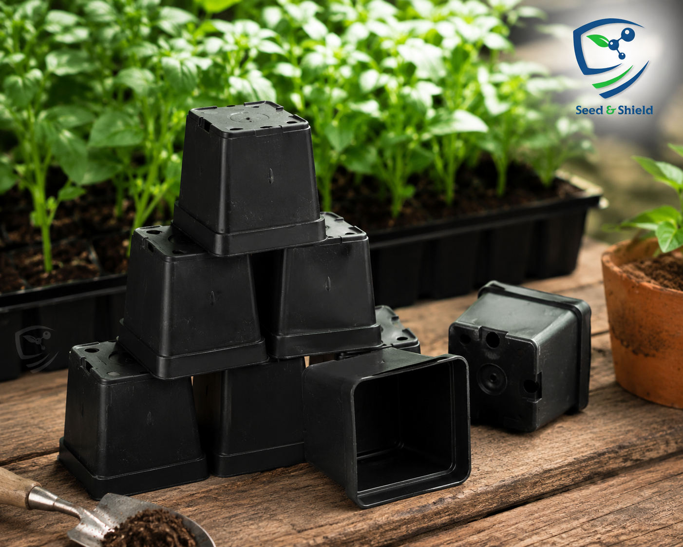 2x2 Inch Square Nursery Pots  Pack of 12 Small Plastic Pots for Seedlings & Cuttings