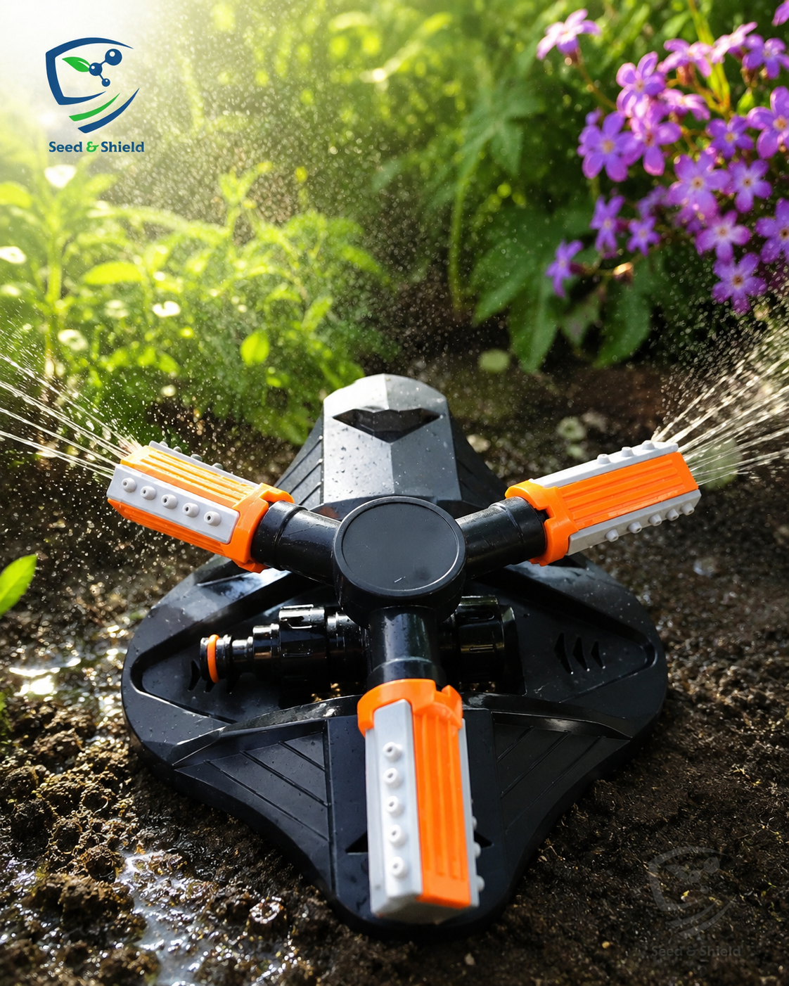 Buy 360 Degree Rotating Garden Sprinkler in Pakistan  Efficient Lawn Watering (Black)