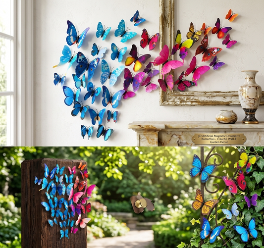 3D Artificial Magnetic Decorative Butterflies – Colourful Wall & Garden Decor