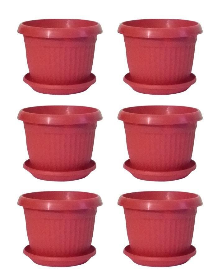 12-Piece 6x6 Inch Pots with Trays  Flowering or Seedling Pots for Balcony or Patio Garden