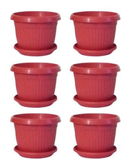 12-Piece 6x6 Inch Pots with Trays  Flowering or Seedling Pots for Balcony or Patio Garden
