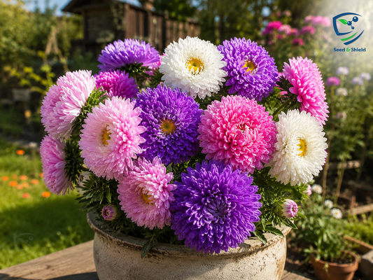 Aster California Giants Mix Seeds in Pakistan  Tall Multi-Colored Seasonal Flowers