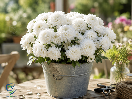 Aster Paeony White Seeds in Pakistan  Elegant Seasonal White Flowering Plants
