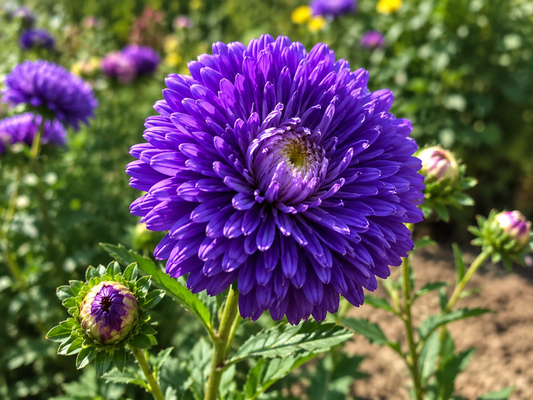 Aster Paeony Dark Blue Seeds in Pakistan  Large Seasonal Blooming Flowers