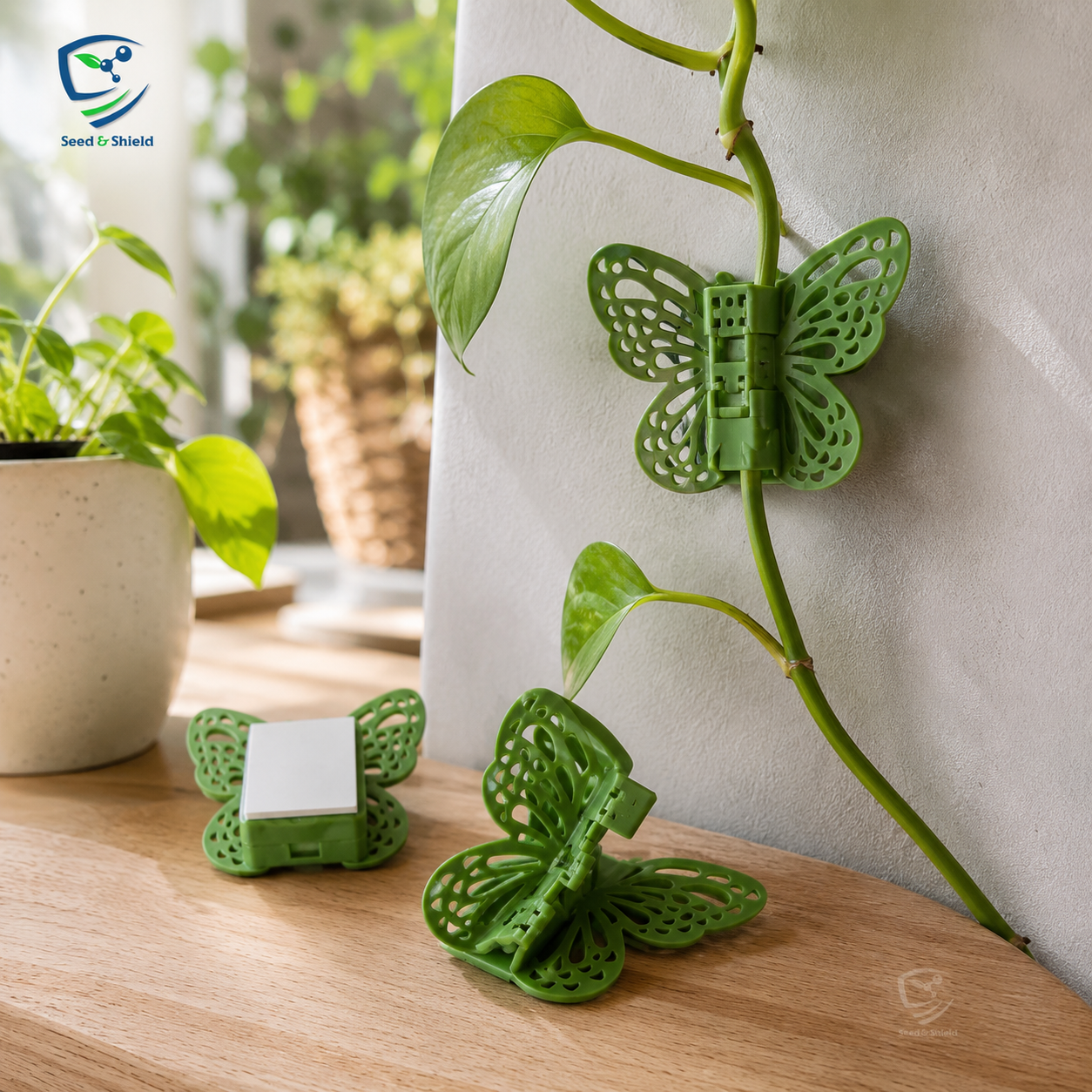 Butterfly-Shaped Wall Mounting Adhesive Clips – Self-Adhesive Plant Vine & Cable Organizer