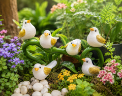 Decorative Small Artificial Sparrows – Mini Garden & Plant Decor Birds