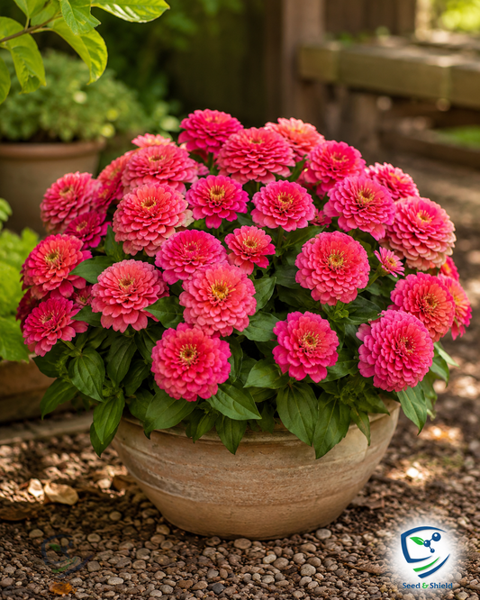 F1 Zinnia Dwarf Bronze Seeds – Heat Tolerant Summer Flower
