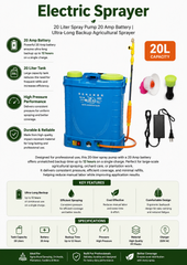 20 Liter Spray Pump  20 Amp Battery | Ultra-Long Backup Agricultural Sprayer