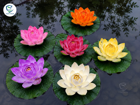 Artificial Lotus Floating Flowers – Decorative Pond & Water Garden Flowers