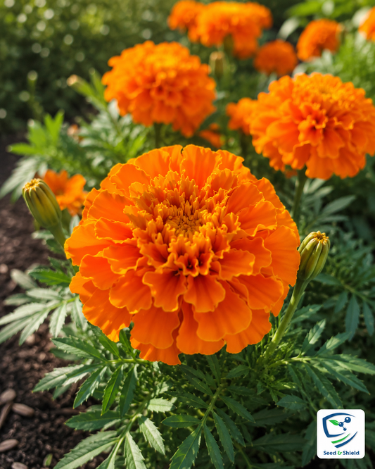 French Marigold Orange Dwarf Seeds in Pakistan  Compact Seasonal Flower Seeds