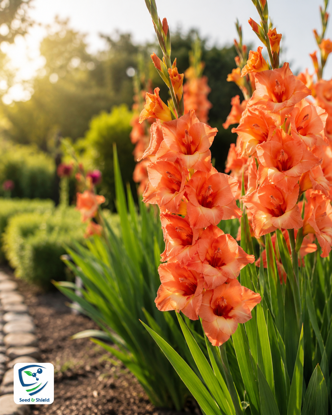 Gladiolus Orange Bulb Fiery Spikes of Vibrant Blooms