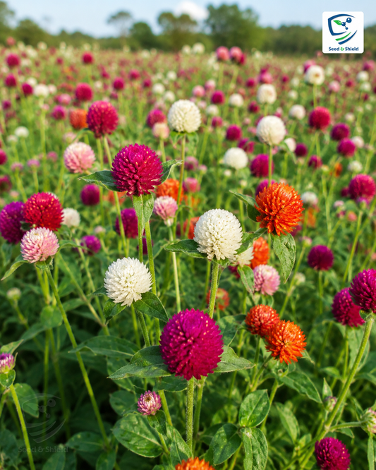 Gomphrena Tall Mix Seeds – Vibrant Tall Garden Flowers