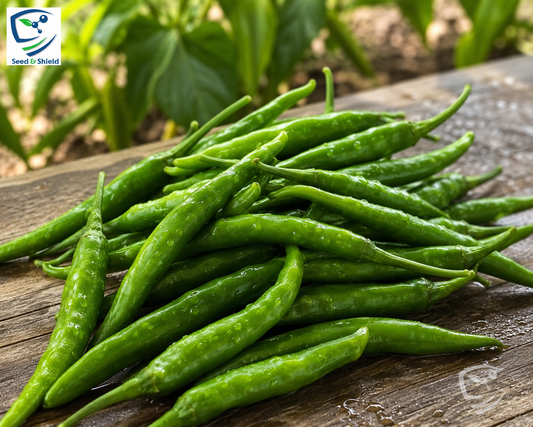 Hybrid Green Hot Chili Seeds  High Yield Sabz Mirch Beej for Kitchen Gardening in Pakistan