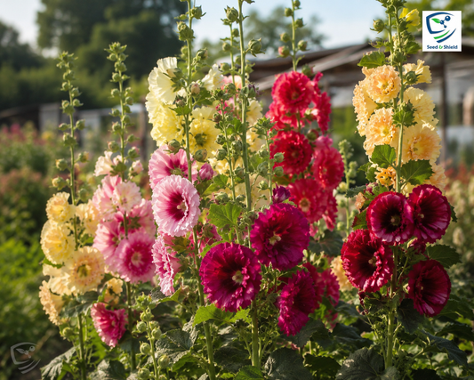 Hollyhock Summers Mix Seeds – Tall Vibrant Summer Flowers