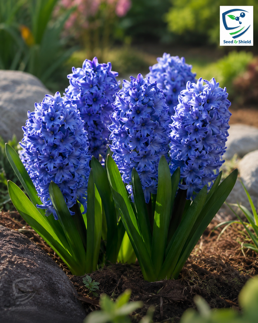 Hyacinth Blue Flower Bulb  Fragrant Spring Blooms