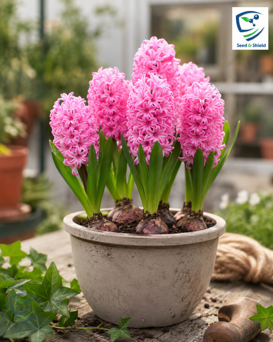 Hyacinth Pink Flower Bulb  Fragrant Winter-Sown Blooms