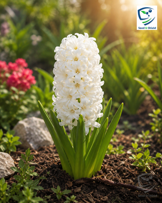 Hyacinth White Flower Bulb  Elegant & Fragrant Spring Blooms