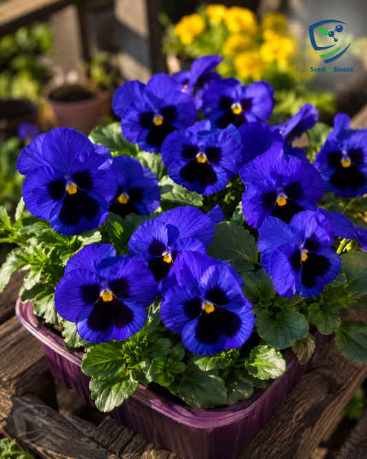 Pansy F1 Blue Blotch  Hybrid Winter Flower Seeds