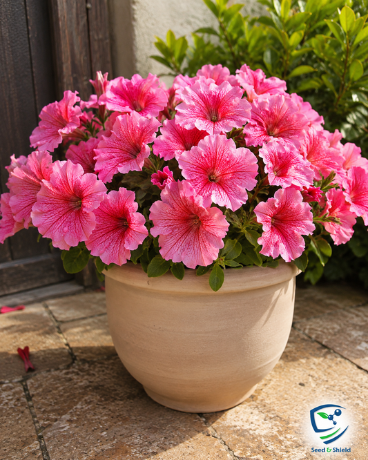 F1 Petunia Red Veined Seeds in Pakistan  Hybrid Winter Flower Seeds for Pots & Borders