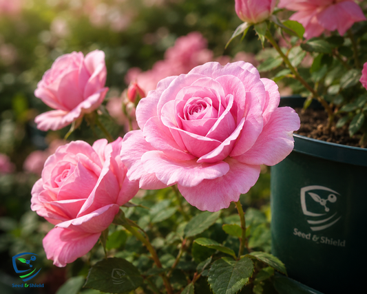 Pink Rose Plant seeds in Pakistan  Elegant Flowering Plant for Pots & Gardens