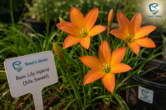 Rain Lily Hybrid Sila Sunset Bulb – Vibrant Orange-Pink Blooming Rain Lily