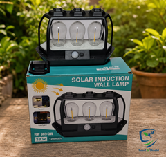 Solar Induction Wall Lamp HW 669-3W (38W | Triple Bulbs | 1200mAh)  Motion Sensor Outdoor Light