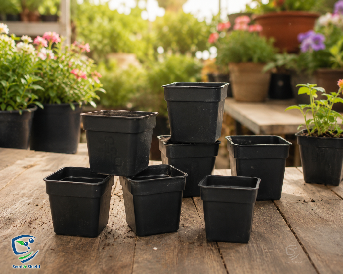 3x3 Inch Small Plastic Pots  Set of 100 for Seedlings or Flowering Plants