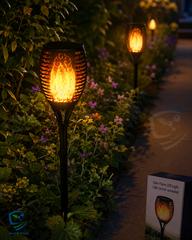 Solar Flame LED Light in Pakistan  Light Sensor Activated Outdoor Garden Lamp