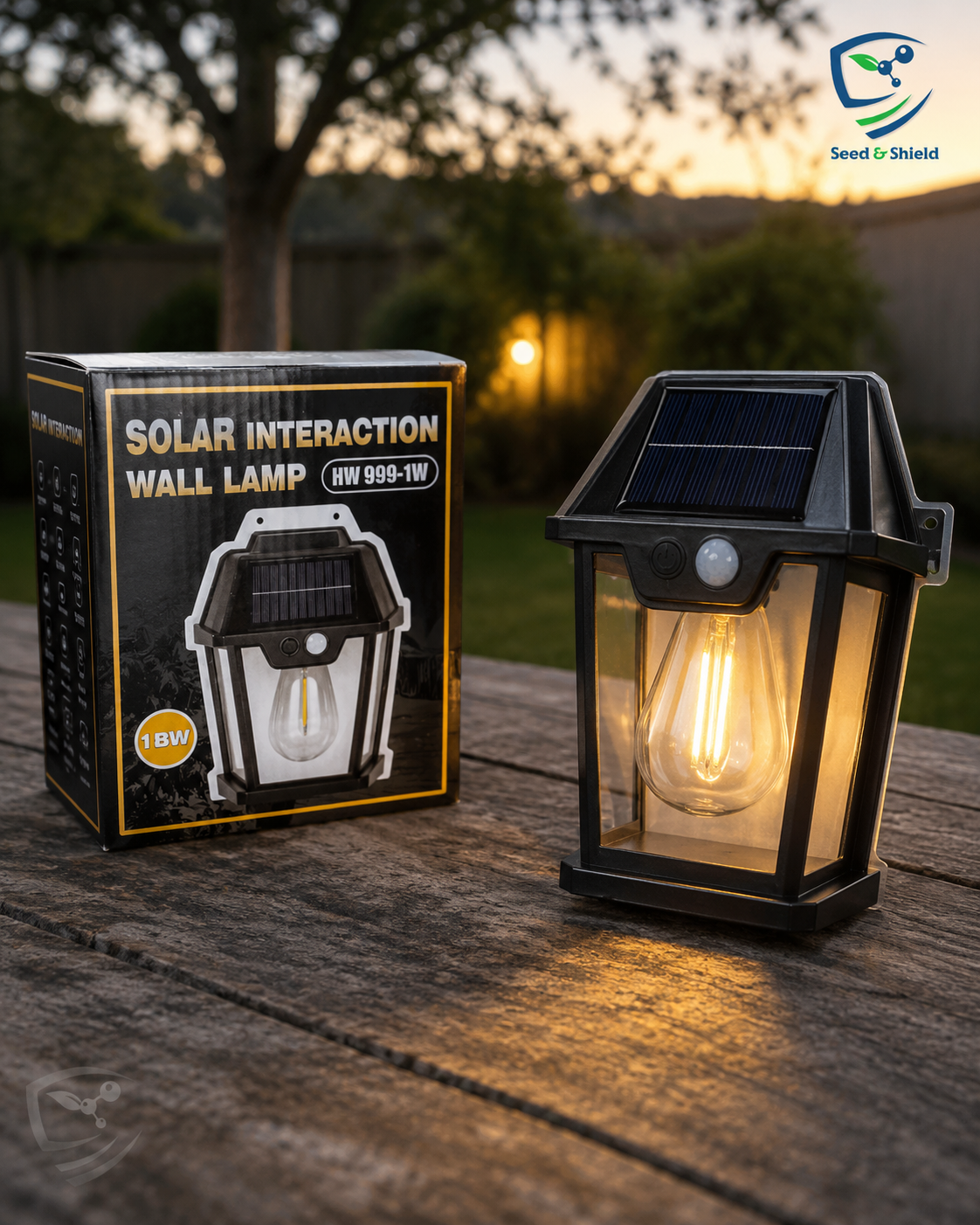 Solar Induction Wall Lamp HW 999-1W (18W | Wall Mounted)  Outdoor Motion Sensor Solar Light in Pakistan