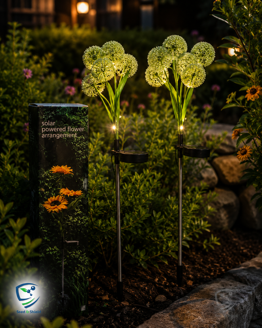 Solar Light  Energy-Saving, Bright & Weather-Resistant Outdoor Lighting (Crystal Flowers Design)