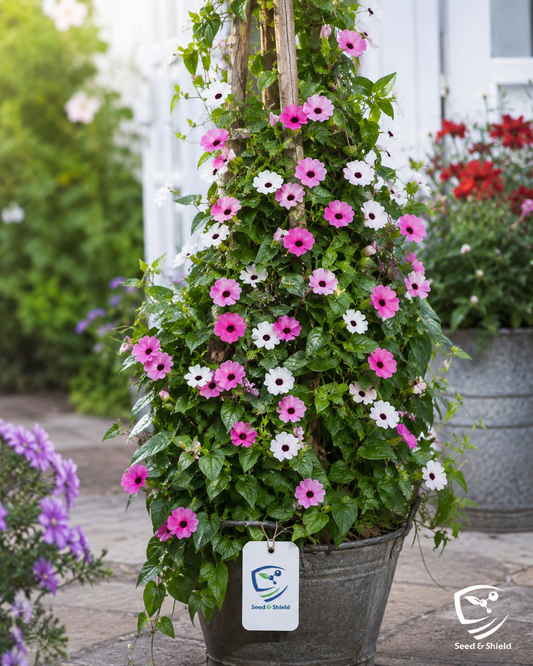 Susan Vine Seeds (Black-Eyed Susan Vine) – Fast Growing Summer Climber