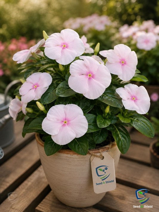 Vinca Dwarf Soft Pink Seeds – Heat Resistant Summer Flower