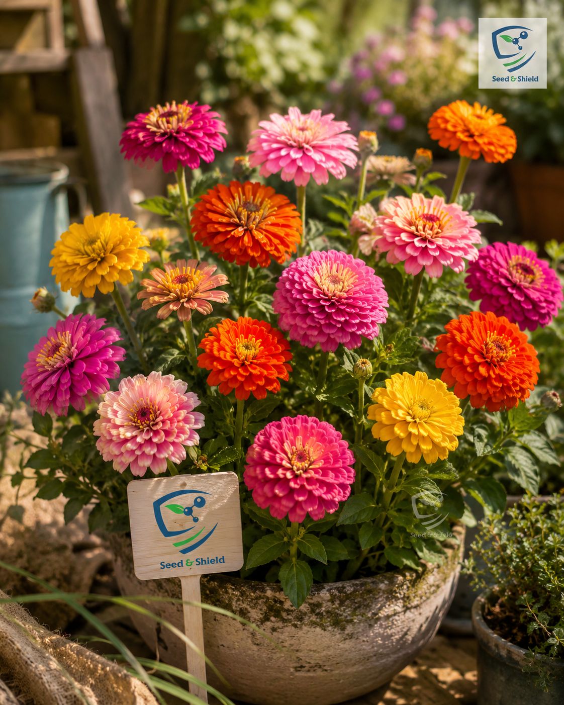 Zinnia Cactus Mix Seeds – Spiky Double Bloom Summer Flower