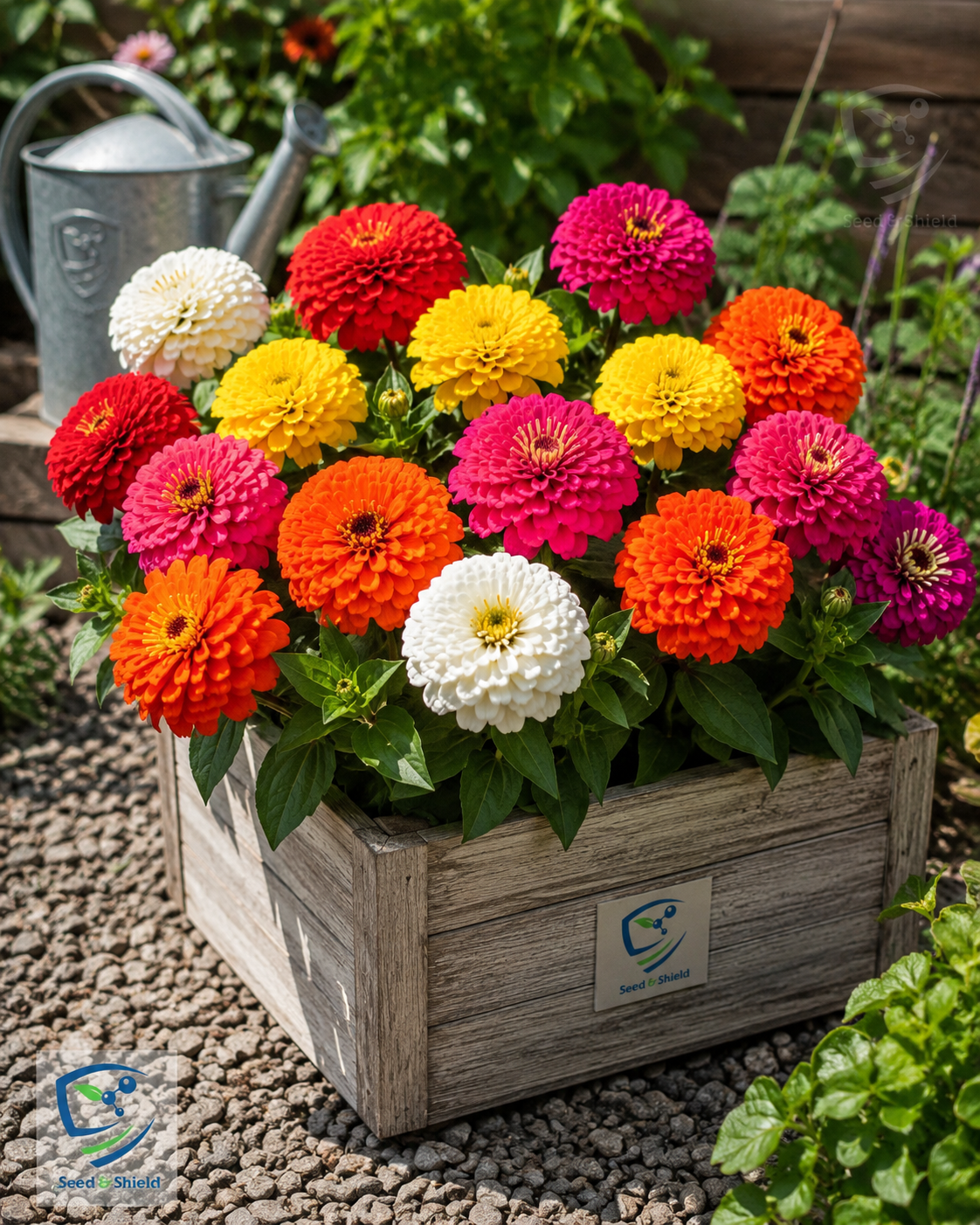 Zinnia Dahlia Mix Seeds – Large Double Bloom Summer Flower