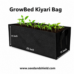 Grow Bed Kiyari Bag  11 x 22 Inches Fabric Planter for Leafy Greens, Spices & Flowers