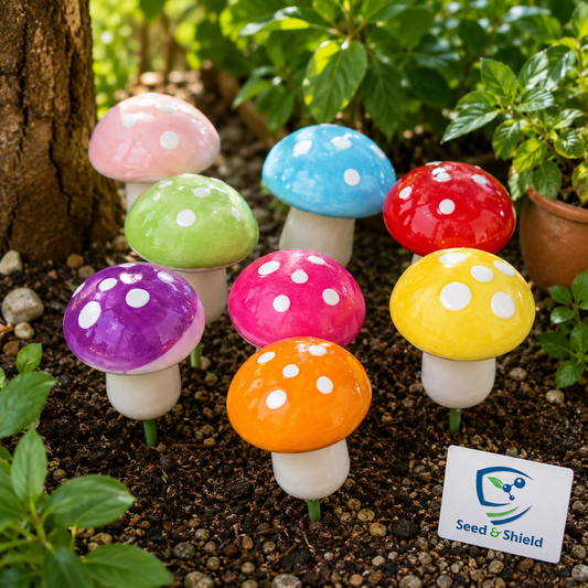 Multicolor Decorative Small Mushrooms – Mini Garden Ornament Set