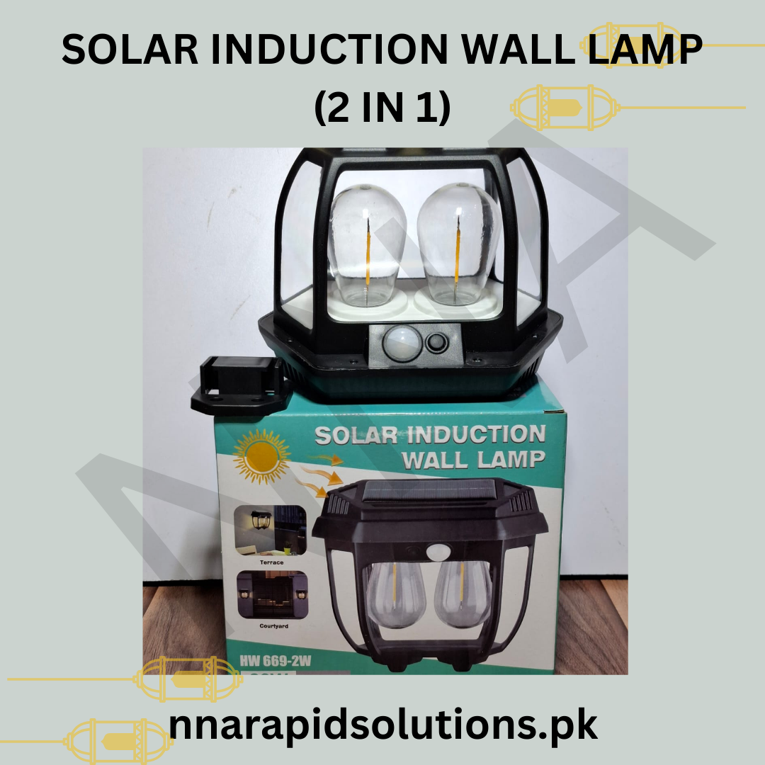Solar Induction Wall Lamp with 2 Bulbs HW 669-2W (28W | 1200mAh)  Outdoor Motion Sensor Light