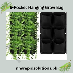 WallGrow 6-Pocket Hanging Grow Bag  16x28 Inch for Herbs, Flowers & Greens